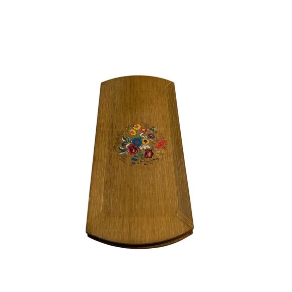 Hasko 16x7.5" wooden Trays set of 4 (scuffs)1950? USA Flowers - Picture 1 of 7